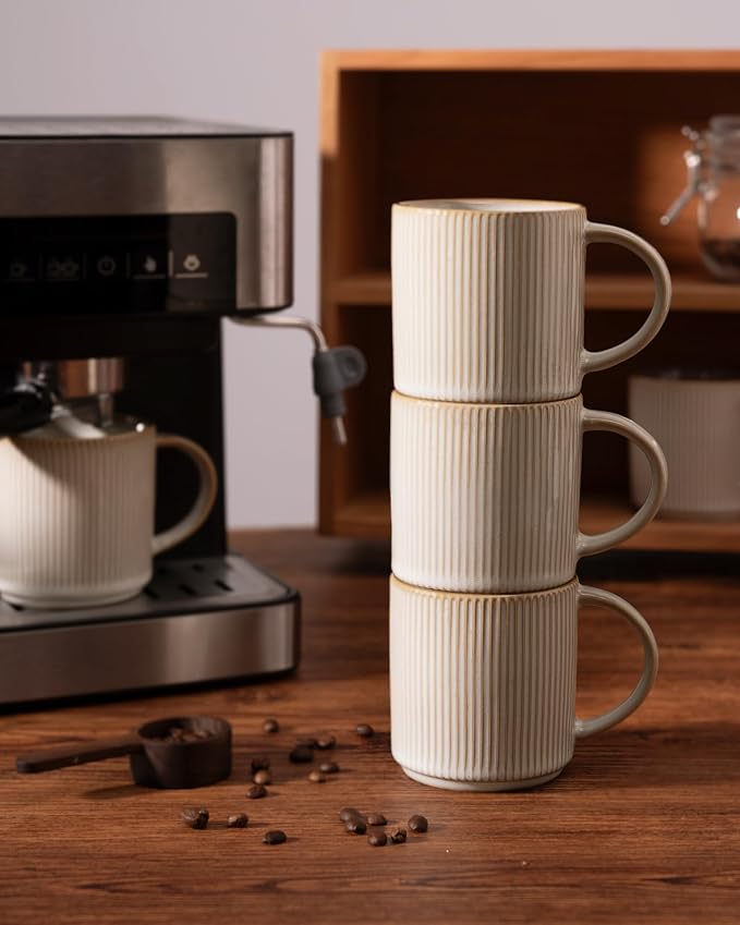 famiware Coffee Mug Set for 4, Star 12 oz Catering Mugs Cup Set - Image 5