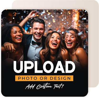 20 Pack Personalized Drink Coasters, Custom Cardboard Coasters with Photo and Text, Design Your Own Coaster for Events, Parties, Bars, and Unique Gifts, 3.95" Round, Design 7