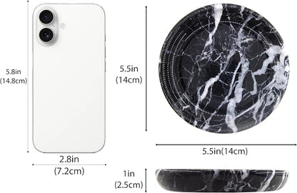 Small Natural Marble Jewelry Tray Key Plate Holder Dish Trinket Decor Catch All - Image 2