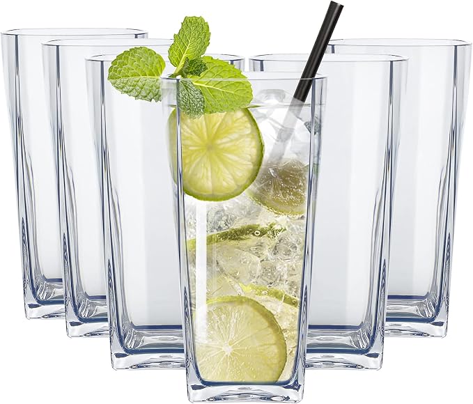 Top-spring 20 Oz Reusable Plastic Water Tumbler 6pcs Clear BPA Free | Thickened by Top-spring