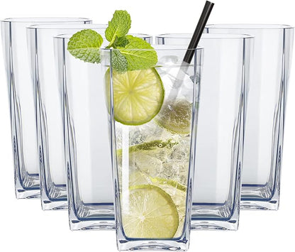 Top-spring 20 Oz Reusable Plastic Water Tumbler 6pcs Clear BPA Free | Thickened by Top-spring