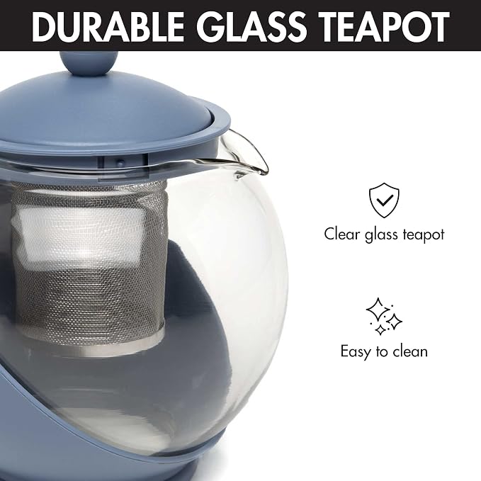 Primula Half Moon Teapot with Removable Infuser, Glass Tea Maker with Reusable - Image 9