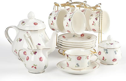 Sweejar 23 Pcs Floral Tea Sets by Sweejarco1949