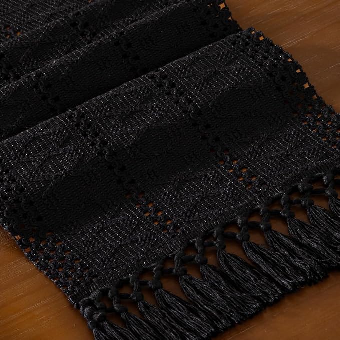 DeZerlor Boho Macrame Table Runner Spring Easter Farmhouse Woven Table Runner - Image 2