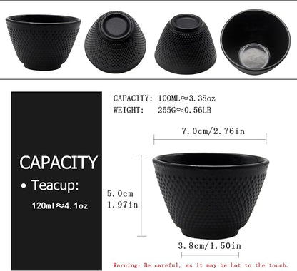 Japanese Cast Iron Tea Cups, Small and Heavy Teacups - Image 5