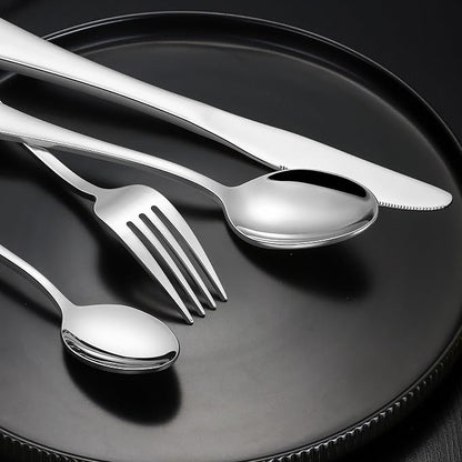 40-Piece Silverware Set, CXJY Stainless Steel Flatware Cutlery Set Service - Image 5