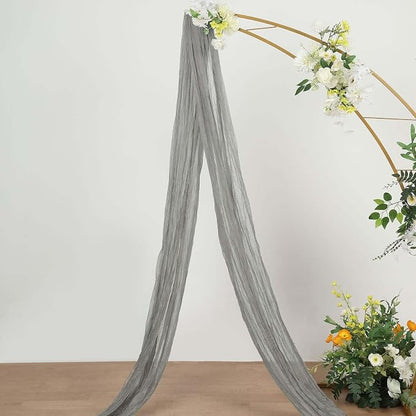 Efavormart 20ft Gray Gauze Cheesecloth Wedding Arch Drapery Fabric, Extra Long - Image 2