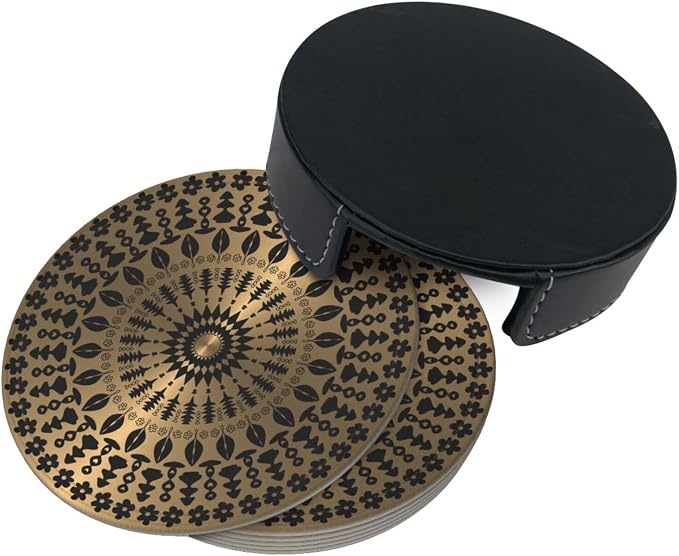 Drink Coasters with Holder Stand Set of 6 - Image 7