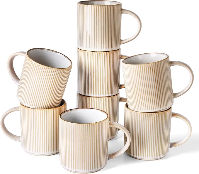 famiware Coffee Mug Set for 8, Star 16 oz Catering Mugs Cup Set by Famiware