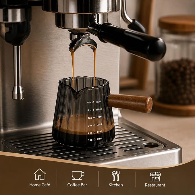 2 Pack Espresso Shot Measuring Cups 6oz, V-Shaped Spout, oz/ml Markings - Image 7