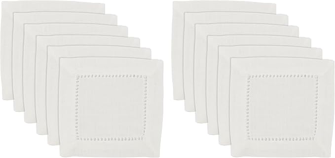 SARO LIFESTYLE Hemstitched Border Cocktail Napkin - Image 3