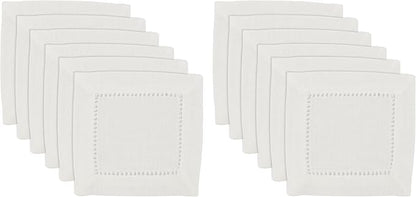 SARO LIFESTYLE Hemstitched Border Cocktail Napkin - Image 3