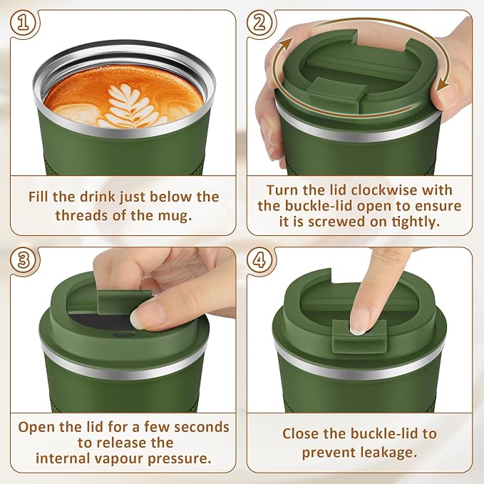 KETIEE Travel Coffee Mug 12oz: Vacuum Insulated Coffee Cup - Image 8