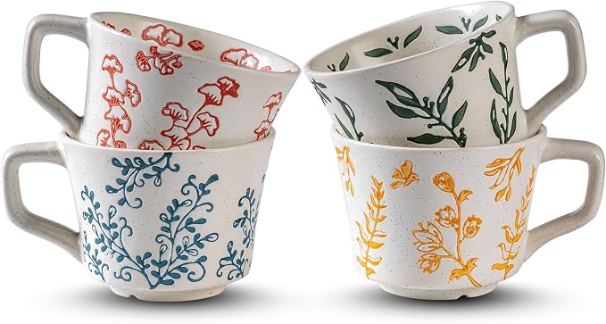 Ceramic Mugs 11 oz Unique Luxurious Cups Set of 4, Mug - Image 8