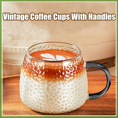 Viovian 15oz Vintage Glass Coffee Mugs Set of 6 Coffee Cups - Image 6