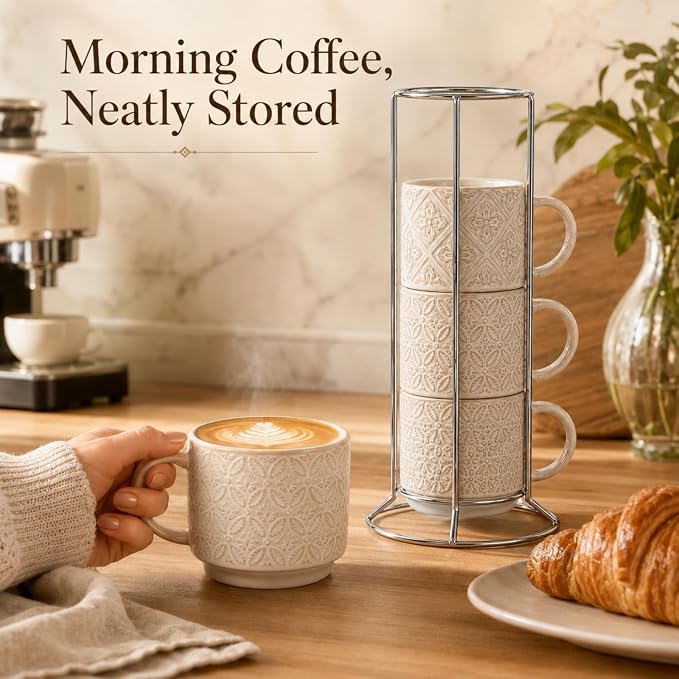 6 Oz Coffee Cups Set of 4, Espresso Cups - Image 7