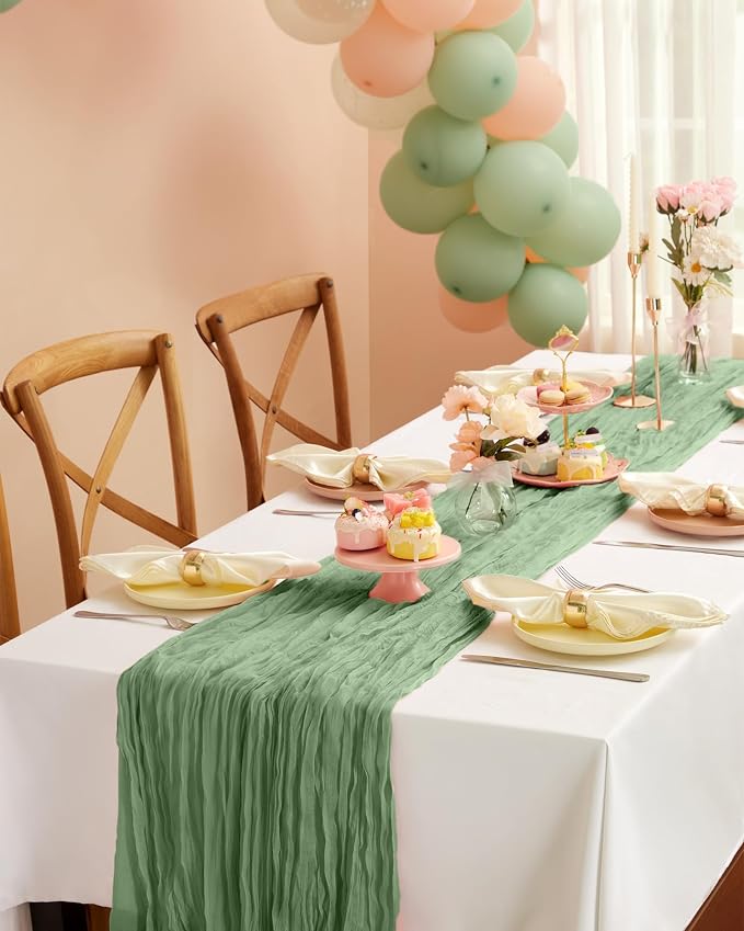 Pureegg 12-Pack Cheese Cloths Table Runner, Baby Shower, Wedding and Farmhouse - Image 6
