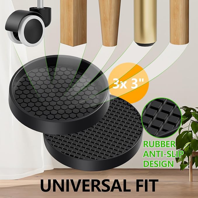 Non Slip Furniture Pads- 8PCS 3" Round Anti Skid Grippers Floor Protectors | - Image 5