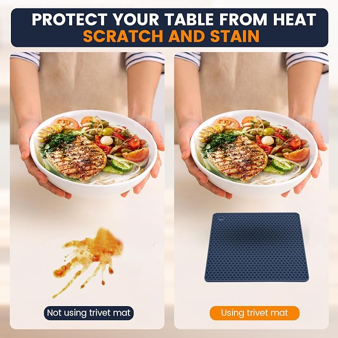 Silicone Trivet Mats 4 Heat Resistant Pot Holders Multipurpose Non-Slip Hot Pads - Image 5