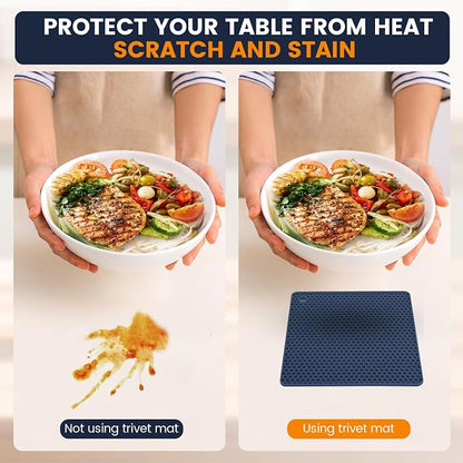 Silicone Trivet Mats 4 Heat Resistant Pot Holders Multipurpose Non-Slip Hot Pads - Image 5