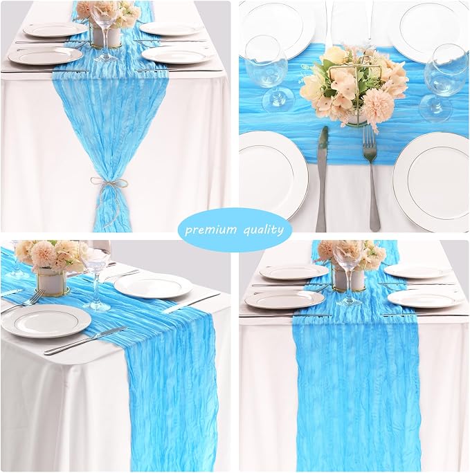 12 Pack 10Ft Cheesecloth Table Runner 35x120 Inch Boho Gauze Table Runner - Image 5