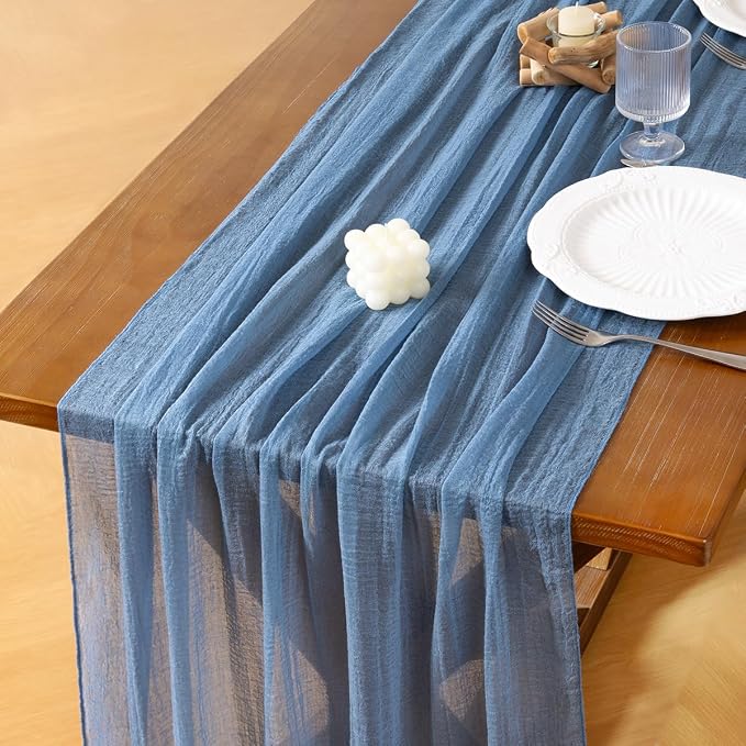 Cheesecloth Table Runner Summer Boho Wedding Shower Party Home Decor | Dusty by Socomi