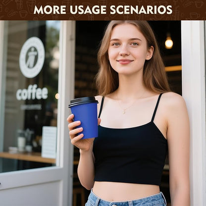 YEEHAW 16 oz Coffee Cups with Lids, 100 Pack | Heat & leak-proof paper - Image 5