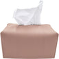 Carrotez Tissue Box Cover, [Refined] Modern PU Leather Rectangular Tissue Box Holder - Decorative Holder/Organizer for Bathroom Vanity Countertop, Night Stands, Office Desk 9.5"X5"X5" - Rose Pink