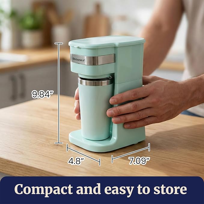 Elite Gourmet EHC113M Personal Single-Serve Compact Coffee Maker, Mint | - Image 3