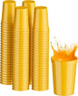 PartyPrints 100 Pack Small 10 to 12 oz Yellow Reusable Blank Plastic Cups by PartyPrints