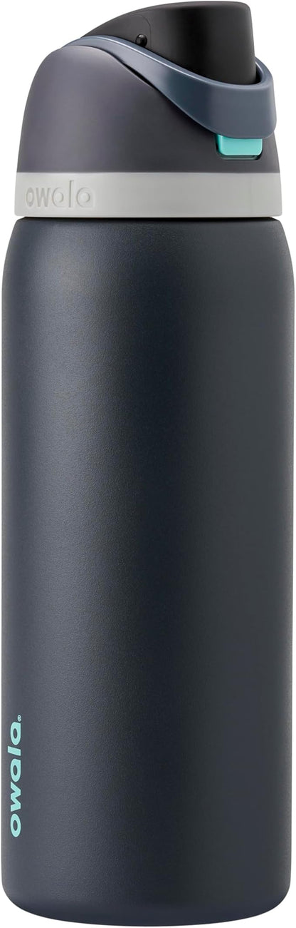 Owala FreeSip Stainless Steel Water Bottle 32 oz Foggy Tide by Unknown