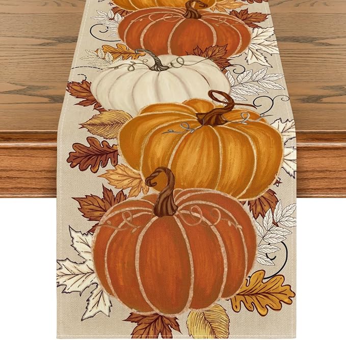 Artoid Mode 210 GSM Fall Table Runner 13x36 Inch Home Party Decor | Orange by ArtoidMode