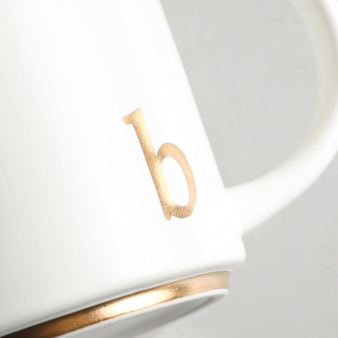 COLLECTIVE HOME Ceramic Coffee Mug, 15 oz Monogram Cup - Image 7