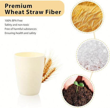 Lazycorner Wheat Straw Cup 12 Pcs Drinking Unbreakable Drinking Cup Reusable - Image 3