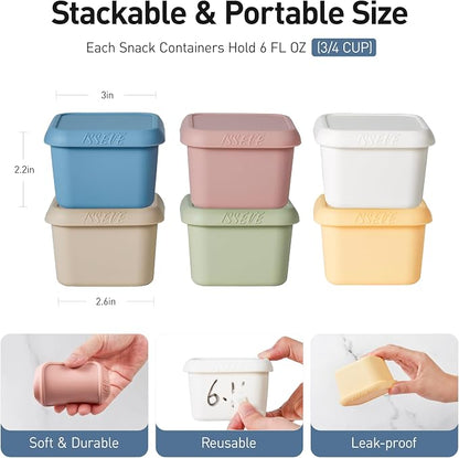 ISSEVE 6Pack 6oz Silicone Snack Containers - Image 2