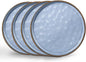 LIANYU Ceramic Dinner Plates Set for 4, 10.2In Porcelain Kitchen Salad Dessert Serving Dishes Set, Modern Round Stoneware Dinnerware Appetizer Plates, Scratch Resistant & Microwavable, Serenity Blue