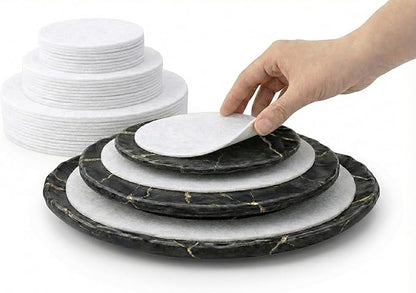 48 Piece Felt Plate Dividers for China Storage - Felt Protectors for Dinner, Salad, and Saucer Plates - Ideal for Moving Fine China, Porcelain, Glass, etc - Cut-to-Fit Full China Set - Soft White