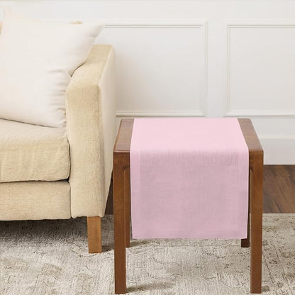 Solino Home 100% Pure Linen Dining Table Runner Pink, Athena 14 x 36 in | Table by SolinoHome