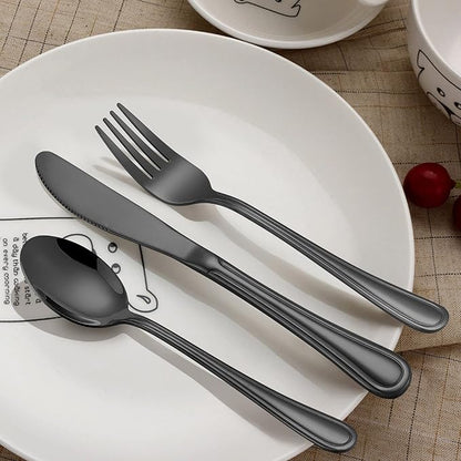 LIANYU 15-Piece Black Kids Silverware Set, Stainless Steel Toddler Utensils - Image 2