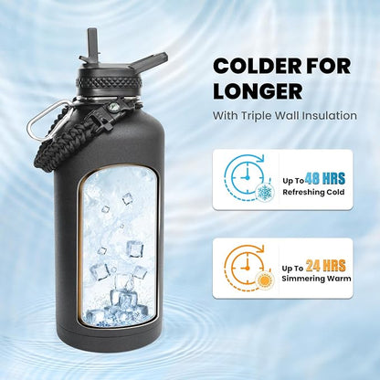 RAYMYLO Insulated Water Bottle 87 oz, Triple Wall Vacuum Stainless Steel | - Image 2