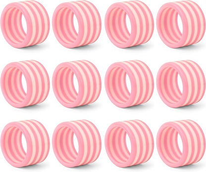 Pink Resin Napkin Rings for Weddings, elegant pink finish, cloth napkin - Image 9