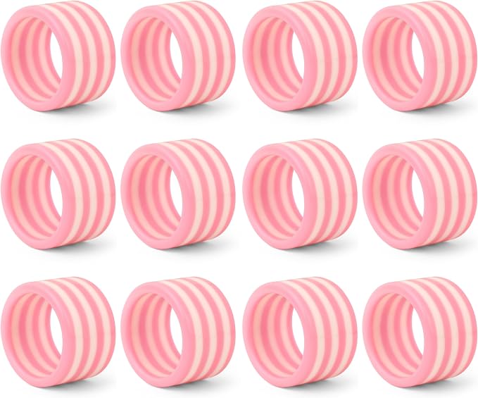 Pink Resin Napkin Rings for Weddings, elegant pink finish, cloth napkin by CLEENTABLE