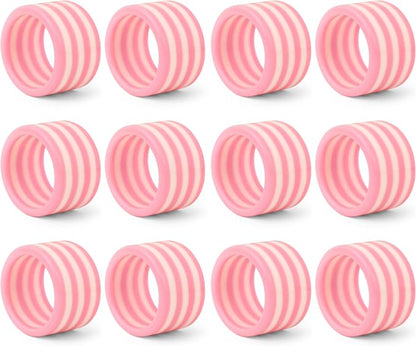 Pink Resin Napkin Rings for Weddings, elegant pink finish, cloth napkin by CLEENTABLE