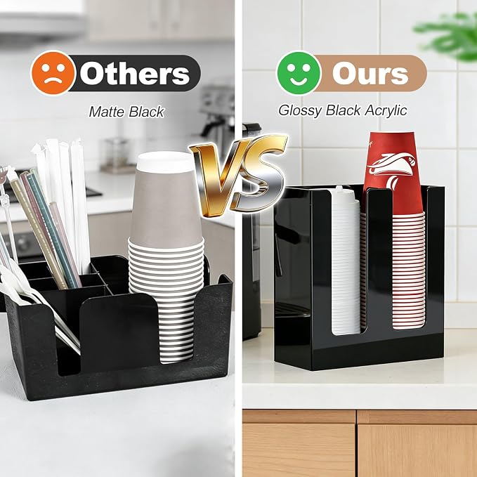 Coffee Cup Holder, Cup and Lid Organizer fits 5 to 16 oz Disposable Cups | - Image 5
