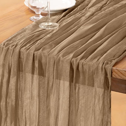 DeZerlor Nude Cheesecloth Table Runner 1 Pack Fall Runner | 120Inch Gauze by DeZerlor