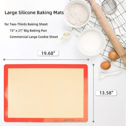 AMYONE Silicone Baking Mat for 2/3 Size Sheet Pan, 15x21" Big | Food Grade - Image 2