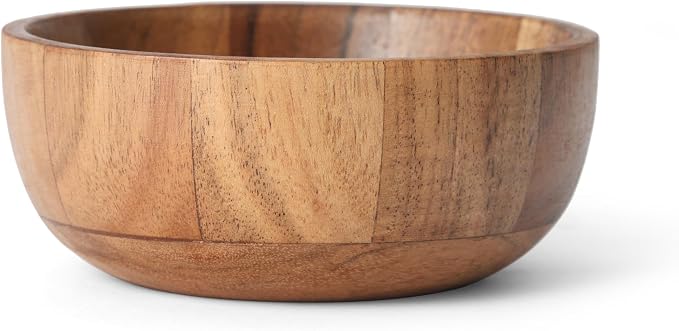 Acacia Wood Round Serving Bowls Set of 4 U Shape Handmade 4.75 Inch Medium Size - Image 8