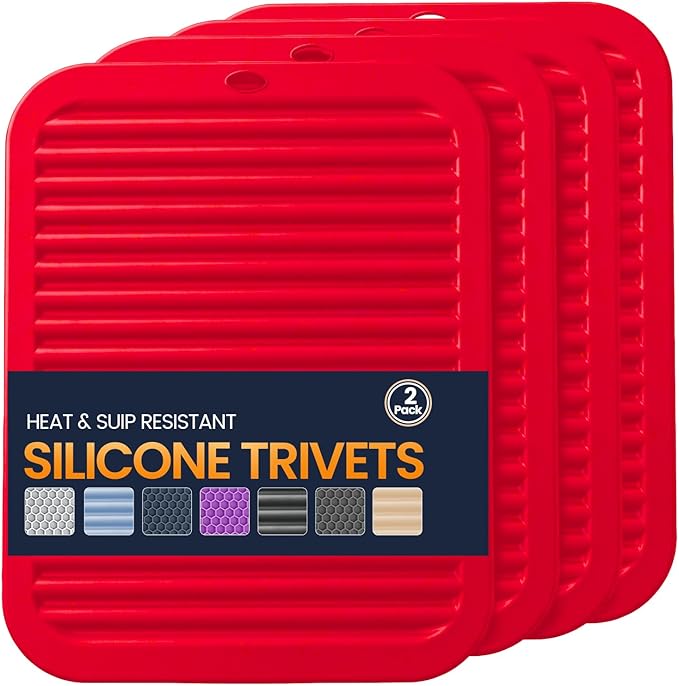 Silicone Trivet Mats 4 Heat Resistant Pot Holders Multipurpose Non-Slip Hot Pads by Unknown