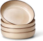 E-far Stoneware Pasta Bowls Set of 4, 35oz Double Reactive Glaze | Wide & by E-far