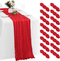 16 Pack Red Cheesecloth Table Runners 20x120 Inch Gauze Table Runner 10FT by Yorcari